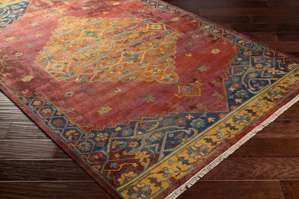 Surya Festival Handcrafted 2' X 3' Traditional Wool Rug With Fringe - Timeless Elegance For Any Space Mauve Nz Wool Fvl1008-23