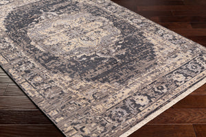 Festival FVL-1009 8' x 11' Handmade Rug FVL1009-811  Black, Charcoal, Medium Gray, Taupe, Cream Surya