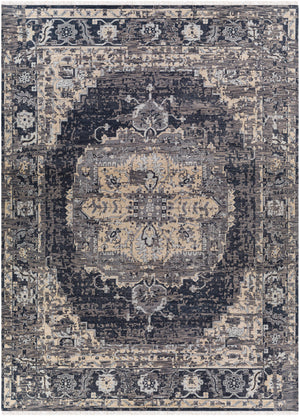 Festival FVL-1009 8' x 11' Handmade Rug FVL1009-811  Black, Charcoal, Medium Gray, Taupe, Cream Surya