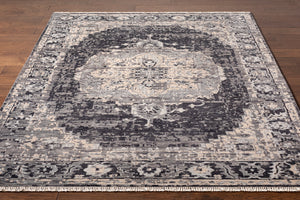 Festival FVL-1009 8' x 11' Handmade Rug FVL1009-811  Black, Charcoal, Medium Gray, Taupe, Cream Surya