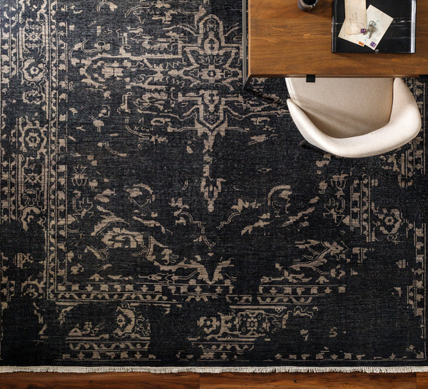 Festival FVL-1010 8' x 11' Handmade Rug FVL1010-811  Black, Gray, Cream Surya
