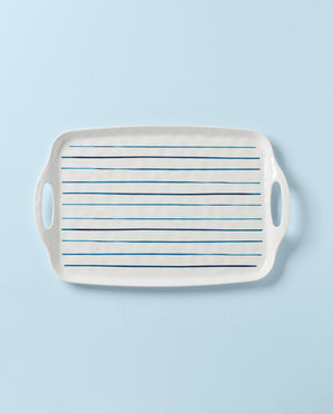 Lenox Blue Bay Melamine Handled Platter Multi, WHITE MELAMINE 895239