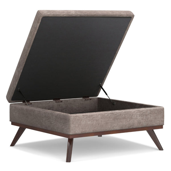 English Elm Owen - Versatile Xl Square Storage Ottoman Coffee Table In Distressed Grey Taupe For Stylish Living Spaces B136P159204-GIGA