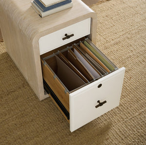 Hooker Furniture Brixton Mobile File Cabinet With Locking File Drawer, Two-Tone Elm & Ivory Finish, Hidden Compartment And Casters 6022-10416-80