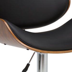 English Elm Marana Adjustable Swivel Bar Stool – Stylish Mid-Century Modern Design With Comfortable Padded Seat B136P158923