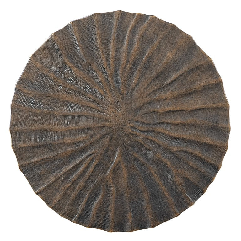 Hooker Furniture Commerce Ribbed Ferrous Accent Table In Weathered Bronze Finish — Compact Sculptural End Table For Entryway, Bedside, Living Room (17"L X 24.75"H) 7228-80210-89