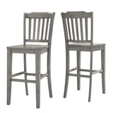 Homelegance By Top-Line Juliette Slat Back Bar Height Chairs (Set of 2) Grey Rubberwood