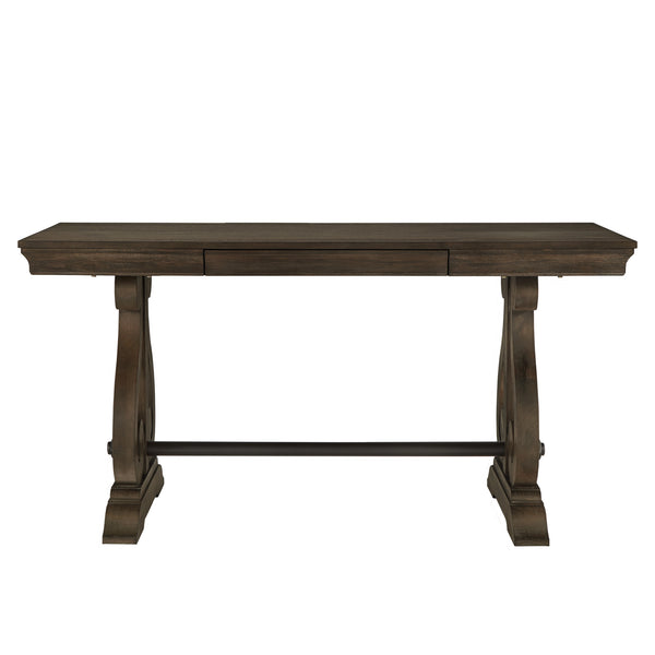 Homelegance By Top-Line Demar Wire Brushed Oak Finish 1-Drawer Writing Desk Oak Pine