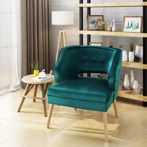 Christopher Knight Home® - Noble House - Mariposa Mid Century Teal Velvet Accent Chair