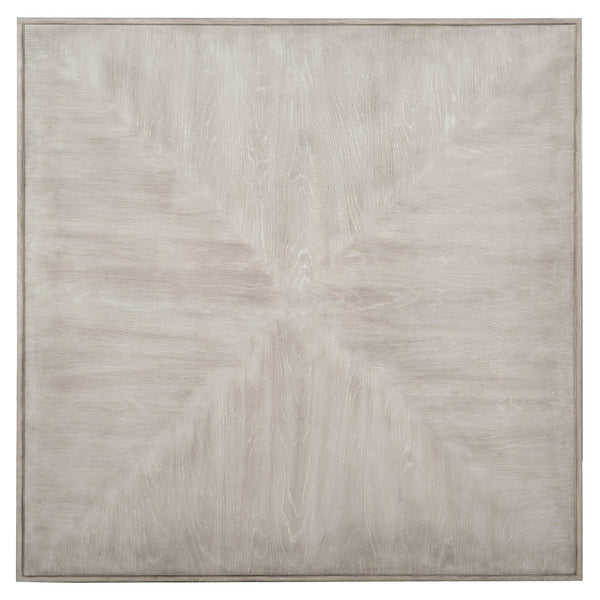 Bernhardt Bernhardt Landers Square Cocktail Table — Cerused Greige White Oak, Inverted Base, Geometric Top On Casters 534011