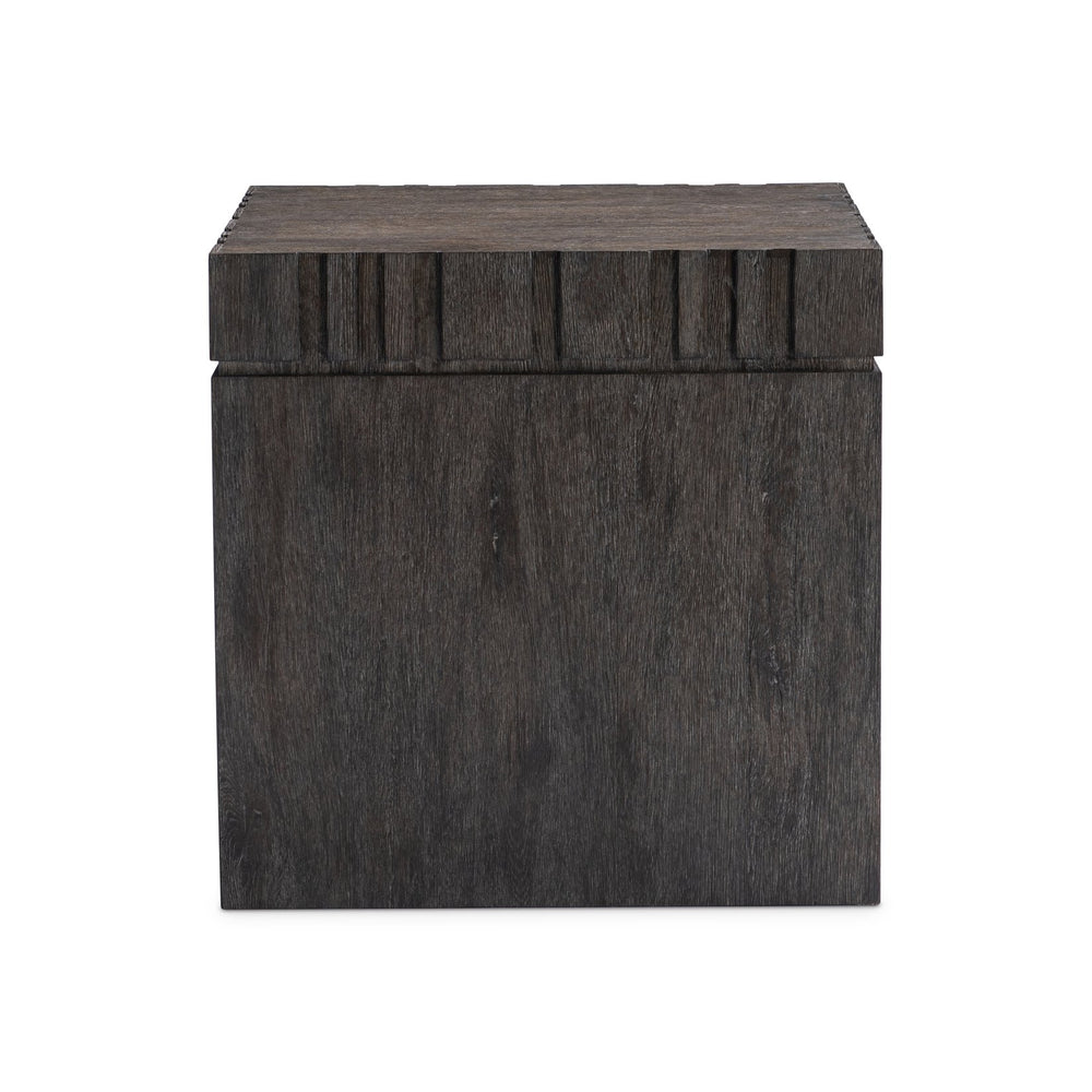 Bernhardt Bernhardt Cowley Side Table In Tadon Rustic Oak — 24" Square Sculptural Accent With Geometric Edge 529129