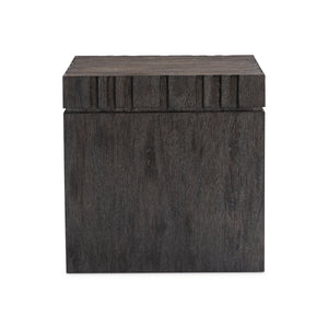 Bernhardt Bernhardt Cowley Side Table In Tadon Rustic Oak — 24" Square Sculptural Accent With Geometric Edge 529129