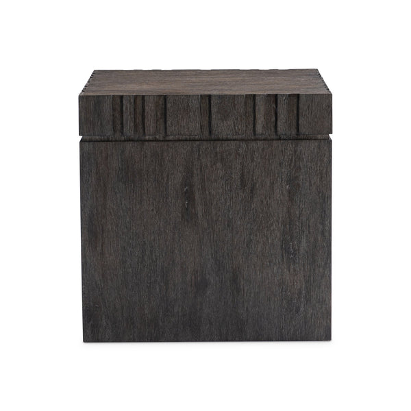Bernhardt Bernhardt Cowley Side Table In Tadon Rustic Oak — 24" Square Sculptural Accent With Geometric Edge 529129