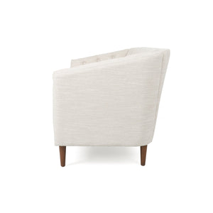 English Elm Christopher Knight Home® - LOVESEAT Diamond-Tufted PU Upholstery with Button Stitching, Tapered Birch Legs, Contemporary Chic Beige 72248.00FBGE