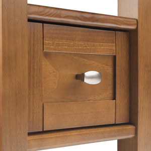 English Elm Warm Solid Wood 14-Inch Wide Transitional Narrow Side Table With Storage For Compact Spaces B136P159567-GIGA