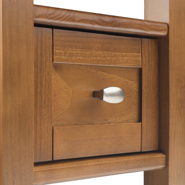 English Elm Warm Solid Wood 14-Inch Wide Transitional Narrow Side Table With Storage For Compact Spaces B136P159567-GIGA