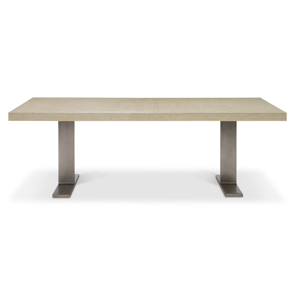 Bernhardt Bernhardt Solaria Rectangular Dining Table With Quartered White Oak Veneer Top & Cast Steel T Legs 310224