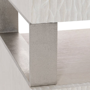 Bernhardt Bernhardt Weathered Bone Alesio File Credenza With Chiseled Drawer Fronts, Nickel Accents, 48"W X 30"H D15914