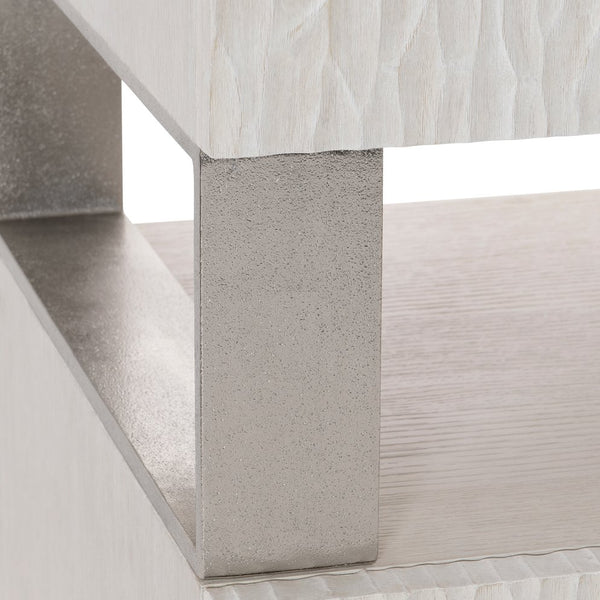 Bernhardt Bernhardt Weathered Bone Alesio File Credenza With Chiseled Drawer Fronts, Nickel Accents, 48"W X 30"H D15914