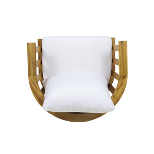 English Elm Christopher Knight Home® - Outdoor Acacia Wood Patio Club Chair — Teak Finish, Waterproof Plush Cushions, Deep Seating, 400lb Capacity, Stylish Slat Back 64851.00WHI
