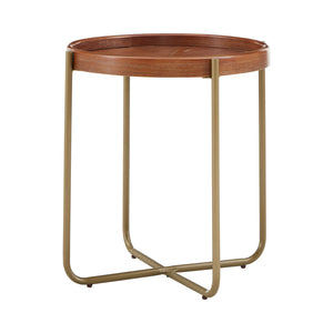 Homelegance By Top-Line Finnian Gold Finish Metal and Wood End Table Gold Metal