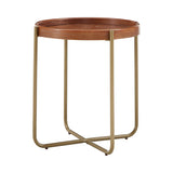 Homelegance By Top-Line Finnian Gold Finish Metal and Wood End Table Gold Metal