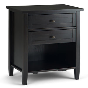 English Elm Warm Shaker Solid Wood Nightstand With Drawers & Open Shelf - Hickory Brown, Stylish & Versatile! B136P159738-GIGA