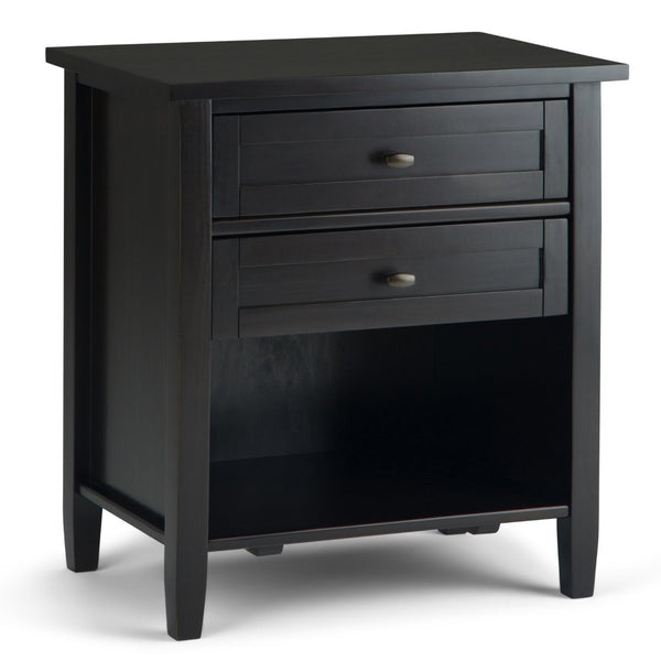 English Elm Warm Shaker Solid Wood Nightstand With Drawers & Open Shelf - Hickory Brown, Stylish & Versatile! B136P159738-GIGA