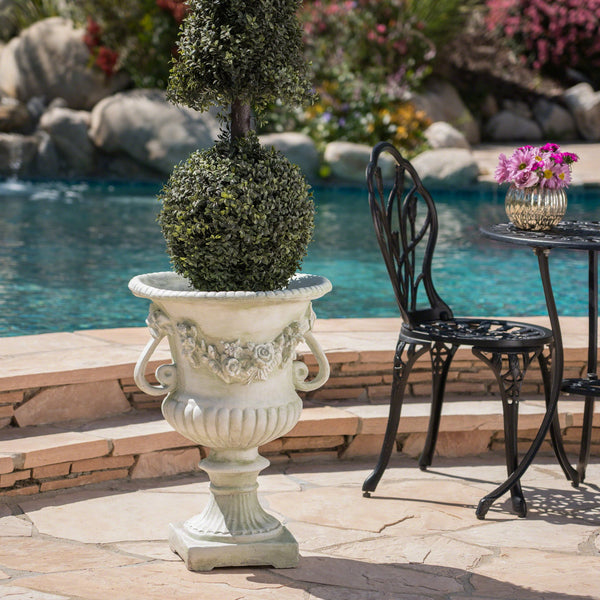 English Elm Buena Vista Handcrafted Urn Planter Sculptural Indoor Outdoor Garden Focal Piece 62166.00WHI