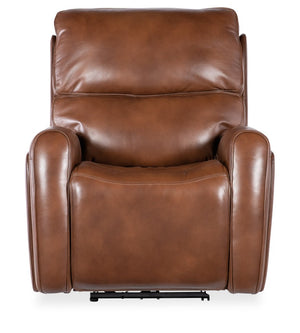 Hooker Furniture Crosby Giotto Top-Grain Leather Zero-Gravity Power Recliner With Usb, Power Headrest & Lumbar Support Brown SS741-PHZL1-080