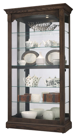 Hekman Furniture 680727 Flora Iii Curio Cabinet - Elegant Burnished Oak Display With Adjustable Glass Shelves & Led Light Burnished Oak Flora Iii Curio 680727
