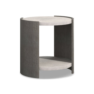 Bernhardt Bernhardt Prado Porcini Side Table With Cast Glass-Reinforced Concrete Tops, Rustic Modern Accent 324126B