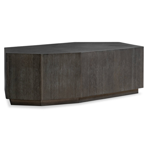 Bernhardt Bernhardt Sculptural Alton Cocktail Table — Seven-Sided Wire-Brushed Oak Top, End-Grain Detail, Casters (57.38" W) 357015