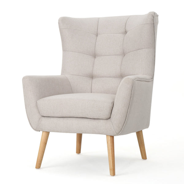 English Elm Club Chair Tufted Back Rubberwood Legs Mid-century Modern Accent Seat for Living Rooms 60751.00WET