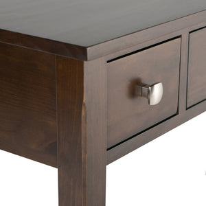 English Elm Avalon Writing Office Desk In Dark Tobacco Brown - Elegant Solid Wood Design With Ample Storage B136P158446
