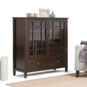 English Elm Connaught Tall Storage Cabinet - Elegant British Colonial Design In Dark Chestnut Brown Finish B136P158127
