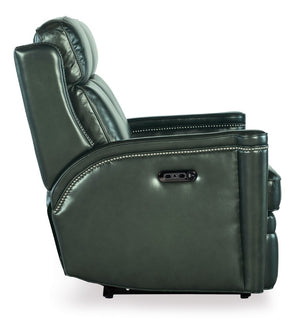 Hooker Furniture Hamilton Power Loveseat With Zero-Gravity Recline, Usb Charging, Top-Grain Leather, Nailhead Trim Green SS116-PHZ2-029