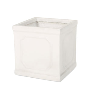 English Elm Mgo Faux Stone Outdoor Planter Lightweight Concrete Look Patio Garden Decor 63417.00WHI