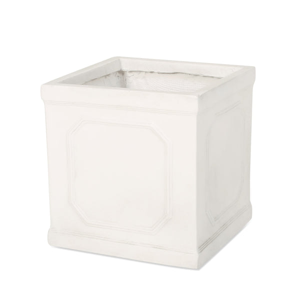 English Elm Mgo Faux Stone Outdoor Planter Lightweight Concrete Look Patio Garden Decor 63417.00WHI