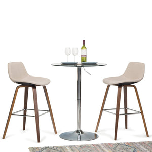 English Elm Randolph Set Of 2 Mid-Century Modern Bentwood Counter/Bar Stools With Upholstered Comfort Finish B136P159458-GIGA