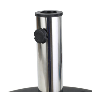 English Elm Wheelie Concrete Outdoor Umbrella Base with Locking Casters for Patio Stability Black 60454.00