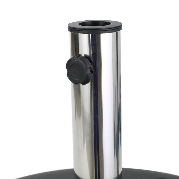 English Elm Wheelie Concrete Outdoor Umbrella Base with Locking Casters for Patio Stability Black 60454.00