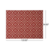 Christopher Knight Home® - Noble House - Tallevast Outdoor 7'10" X 10' Trellis Area Rug, Red and Ivory