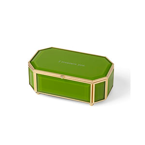 Lenox Kate Spade "I Treasure You" Green Jewelry Box Green, GREEN GLASS,CRYSTAL 897380