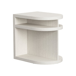 Bernhardt Bernhardt Stratum Mist Side Table With Curved Top, Vertical Partition & 2-Tier Shelving For Storage 325117