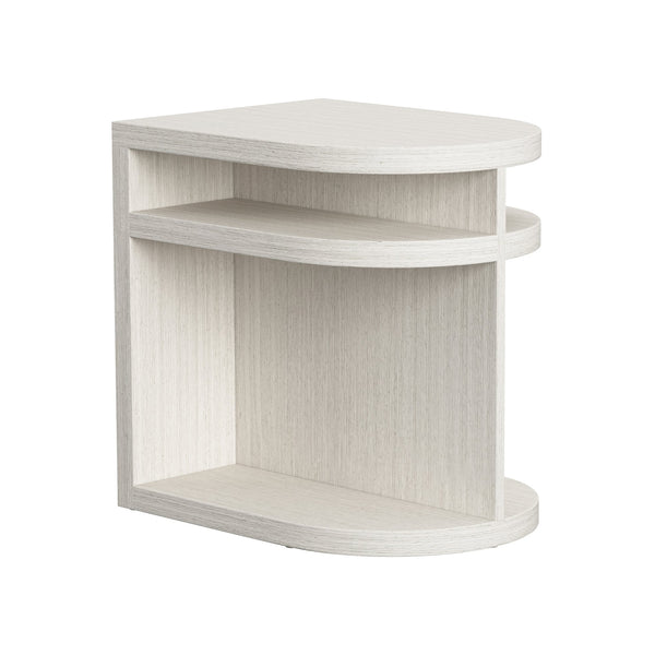 Bernhardt Bernhardt Stratum Mist Side Table With Curved Top, Vertical Partition & 2-Tier Shelving For Storage 325117