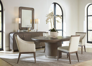 Hooker Furniture Modern Mood Buffet With Raffia-Wrapped Doors, Quartered Oak Veneers, Integrated Power & Soft-Close Storage Medium Brown 6850-75900-89