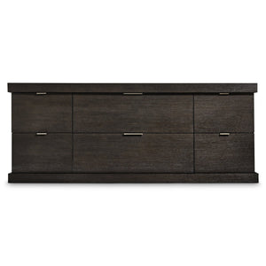 Bernhardt Bernhardt Geneve Wire-brushed Oak Credenza Six Drawer Storage for Dining Living Room 392892