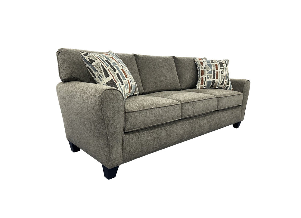 Porter Designs Reese Modern Upholstered Sofa - Elegant Comfort With Abstract Pillows For Your Home Brown Fabric 01-207-01-2962