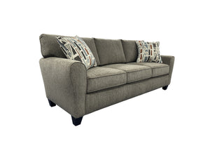 Porter Designs Reese Modern Upholstered Sofa - Elegant Comfort With Abstract Pillows For Your Home Brown Fabric 01-207-01-2962